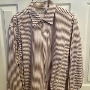 Banana Republic burgandy and white pinstripe XL